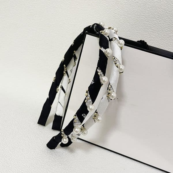 2pcs Designer Jewelry Letters Printed Headband for Women Girls Wide Edge Bowknot Hair Hoop Outdoor Head Accessories