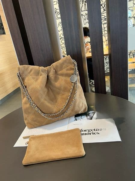 Suede Bag Handbags autumn and winter new golden bead adjustment chain hobo bag