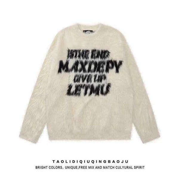 Autumn-winter fashion designer heavy work fluffy trend English sweater; L251022