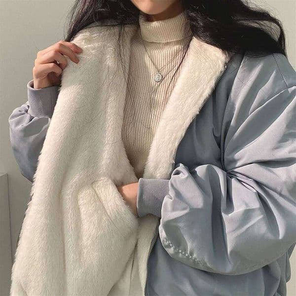 New For Thick Warm Parkas Oversized Double Sided Hooded Korean Fashion Casual Loose Zip Up Jackets Coat Women Coats Designer Women