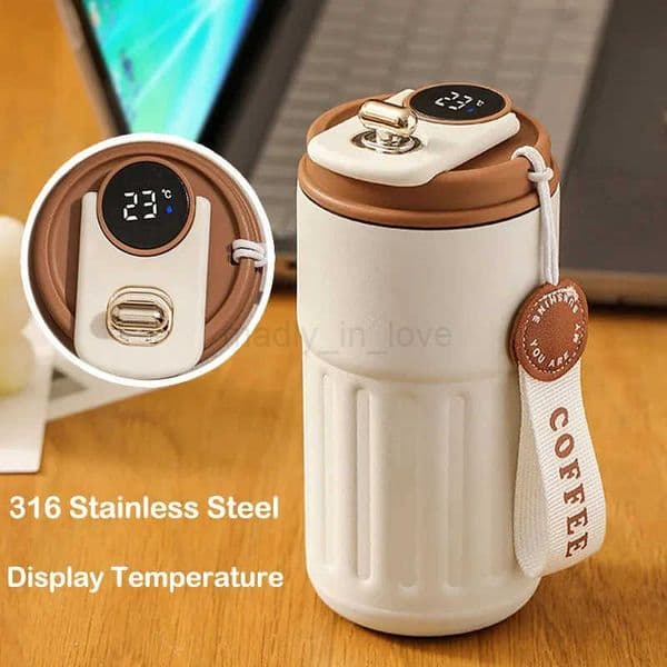 450ml Thermos Bottle Smart Display Temperature 316 Stainless Steel Vacuum Cup Office Coffee Cup Business Portable Thermal Mug M251023