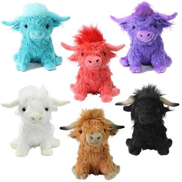 Factory wholesale 6color 25cmHighland Cow Scottish yak plush toys cartoon film and television surrounding animals childrens gifts