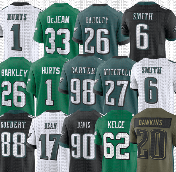 Brian Dawkins Cooper DeJean Jalen Hurts Saquon Barkley DeVonta Smith Jalen Carter Reggie White Marquise Brown Jihaad Campbell Jake Elliott Football Jersey
