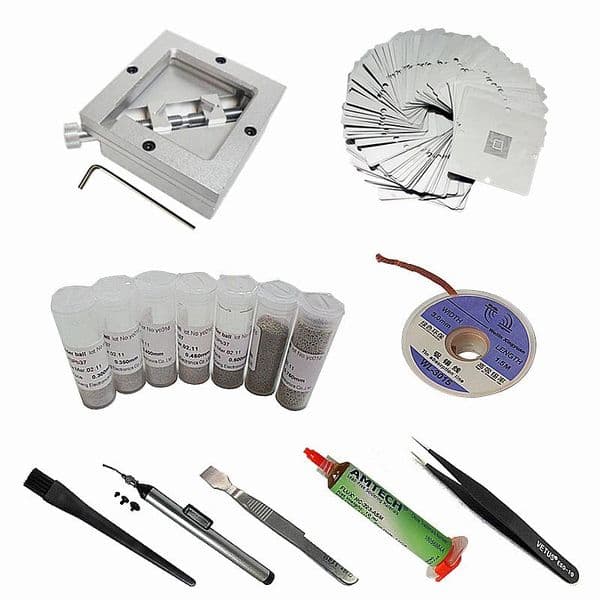 90mm BGA Reballing Station with Universal Stencil Kit Solder Ball for Laptop Game Console BGA Rowork Staion