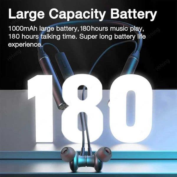 EARDECO 180 Hour Endurance Bluetooth Headphone Bass Wireless Headphones with Mic Stereo Neckband Earphones Sport Headset TF Card C2605221