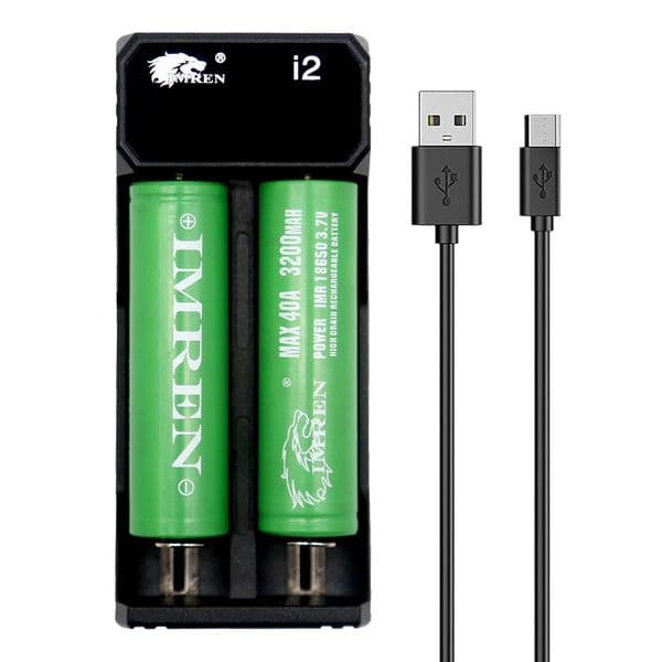 IMREN High-Quality 18650 Battery Charger with 2pcs 18650 batteries 21700 Batteryr for 18650 Rechargeable Battery