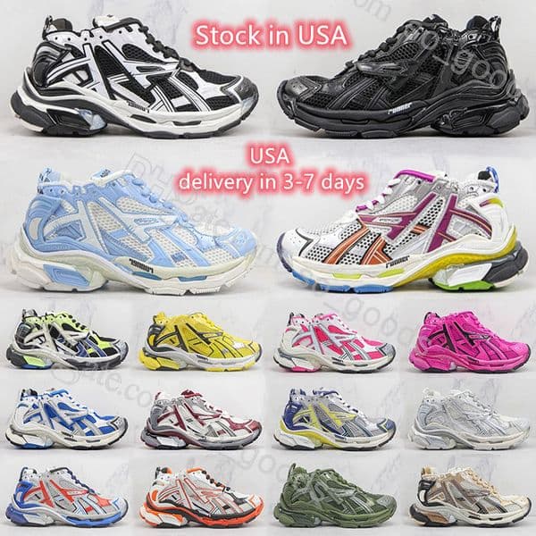 Designer Runner 7.0 7 Running Shoes Women Men Track Casual Shoes Sneaker Leather Trainer Nylon Printed Platform Trainers Shoe