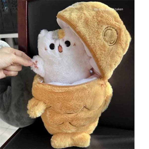 1pc Taiyaki Cat Plush Toy Anime Figure Cat Hiding in Cushion Bag Ferry Bunny Carrot Animal Plushie Throw Pillow