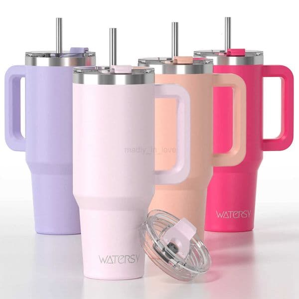 3040oz Stainless Steel Thermal Cup with Handle and Straw Large Capacity Insulated Mug Double Vacuum Car Tumbler M251023