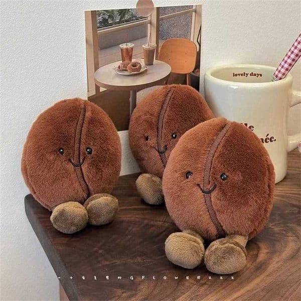 Adorably Coffee Bean Plushies Soft Doll Brown Coffee Food With Foot Plush Toy Funny Home Decor Xmas Gifts Girl