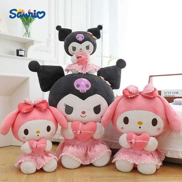 Sanrio 3040cm Anime Toys Kawaii Kuromi Mymelody Colorful Plush Love Series Stuffed Toy Plush Doll Birthday Valentine Gift L251023