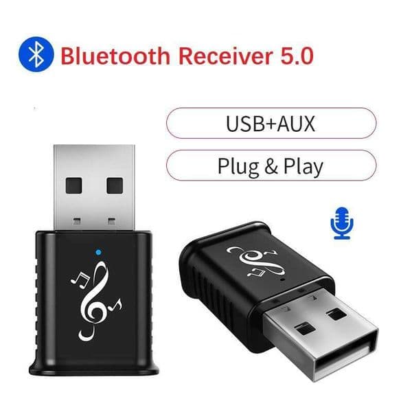 New Car Adapter 3.5 AUX Receiver Stereo Call USB Bluetooth Dual Output