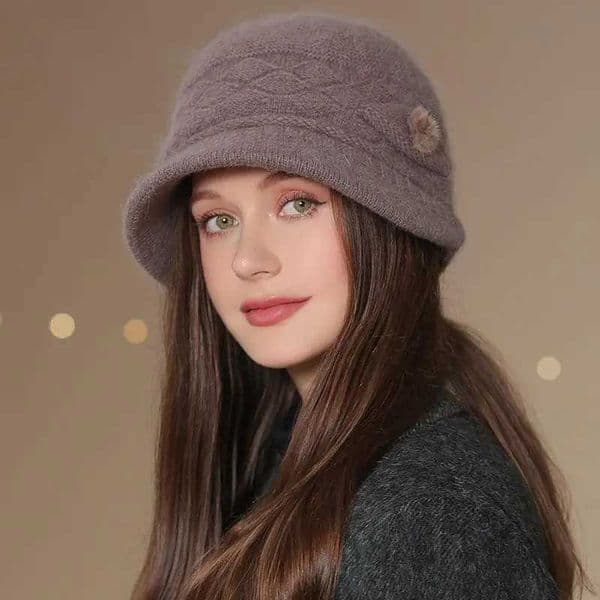 Hot Sa Wen Winter Hat Keep Warm M Outdoor Add Fur Li Hats For Wen Casual Fur Bucket Knitted HatW251023