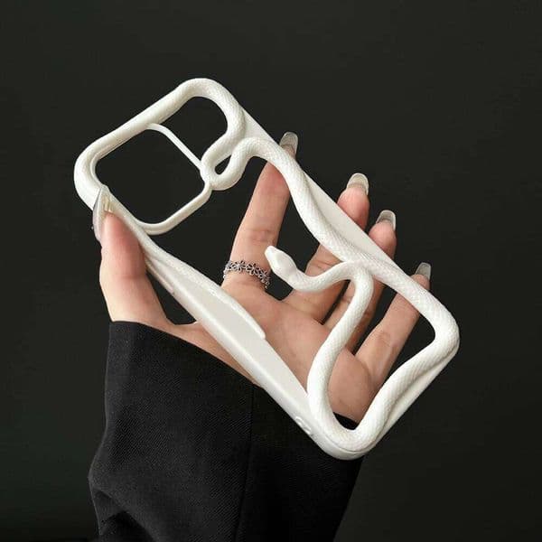 Cool 3D Snake Hollow Dissipate Heat Phone Case For Iphone 17 16 15 14 13 12 11 Pro Max White Shockproof Soft Silicone Cover Iphone 17 case