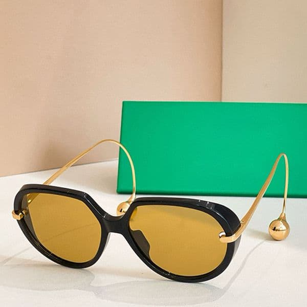 Luxury Metal Square Sunglasses Womens Mens Designer Oversized Glasses BV1436S Unique Droplet Shaped Legs Retro Party Style