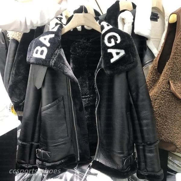 Designer leather luxury suede Merino fur jumpsuit Women classic winter warm windproof furry jacket s-xl