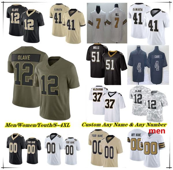 Alvin Kamara Football Jersey Saint Zach Wilson Chris Olave Jordyn Tyson Spencer Rattler Juwan Johnson Devin Neal Audric Estime Drew Brees Travis Etienne Jr. Lance 4XL