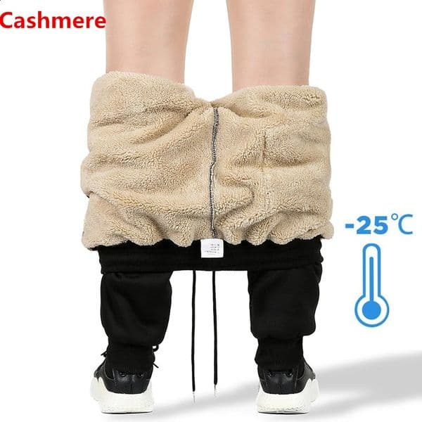 Mens Winter Pants Male Stretch Warm Sweatpants Thermal Thick Fleece Trousers Men Windproof cashmere Lamb wool Joggers 251023