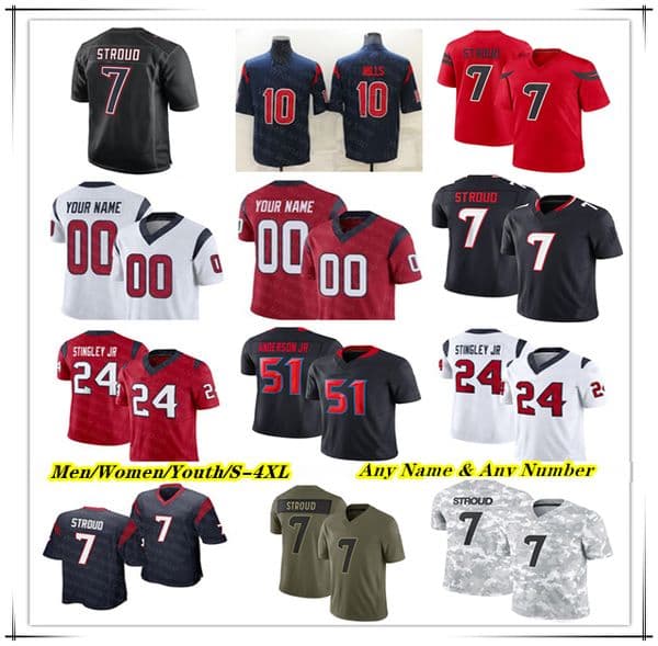 CJ Stroud Football Jersey Nick Chubb Nico Collins Woody Marks Dalton Schultz Jayden Higgins Derek Stingley Will Anderson Jr Jalen Pitre Azeez Al-Shaair Lassiter Kirk