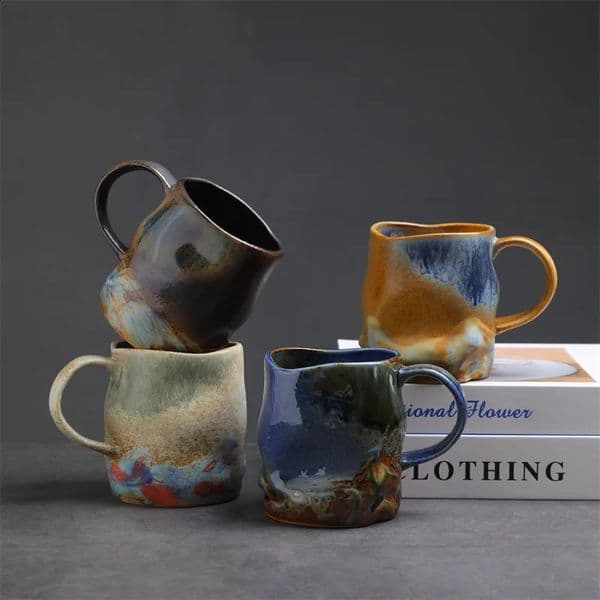 Home Silent Wind Ceramic Cup Specialshaped Mug Creative Irregular Water Cup High Value Coffee Cup 251020BJ