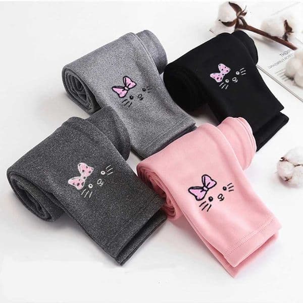 Girl Winter Leggings Fleecelined Thermal Tights Outdoor Wear MultiColor Autumn Winter Cute Kids Bottoms Thickened Warm PantsT251024