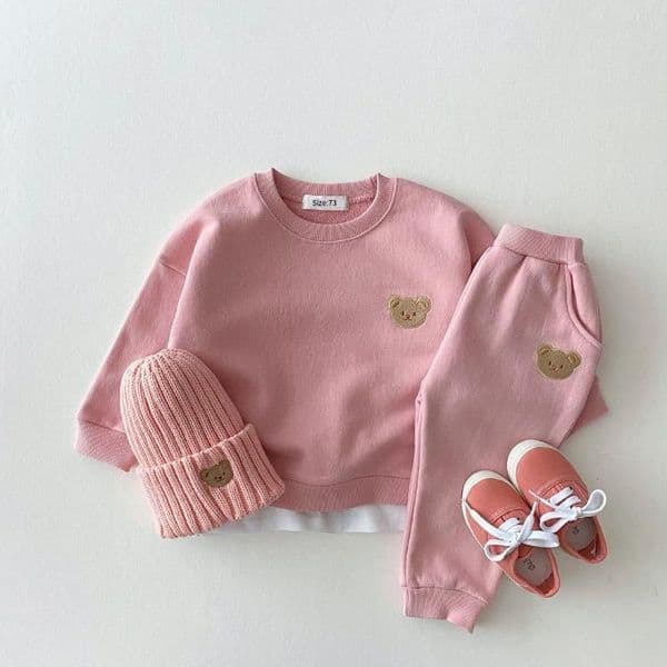 Baby Clothing Sets Toddler Outfits Baby Boy Tracksuit Cute Bear Head Embroidery Sweatshirt And Pants 2pcs Sport Suit Fashion Kids Girls Clothes S