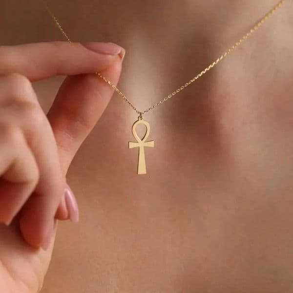 Stainl Steel Fashion Anka Cross Egyptian Ankh Life Symbol Tibetan Pendant Necklace Choker Charm gift 2025XJ251024