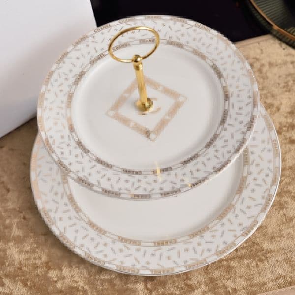 Contemporary Ceramic 2-Tier Cake Plate, Stylish and Functional Design for Weddings, Tea Parties, and Elegant Gatherings, Premium Quality for Lasting Use