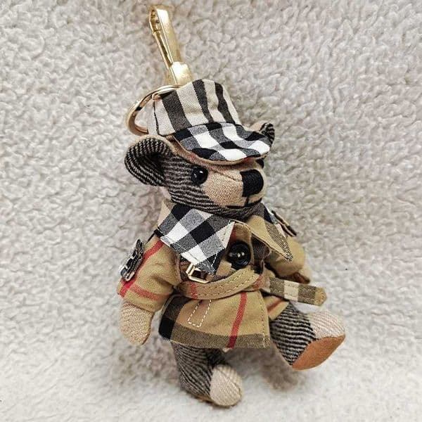 Keychains Lanyards Keychains Lanyards New version of teddy bear pendant cashmere checkered teddy bear creative figurine car keychain car hanging decoration bag pe