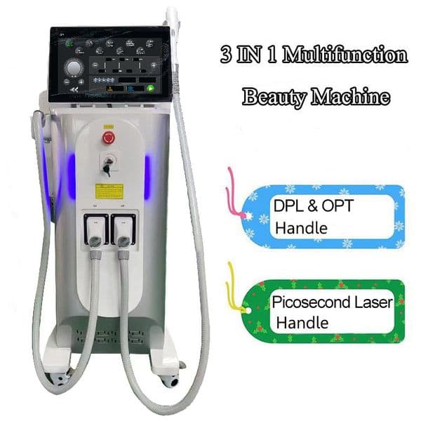 IPL laser hair multifunctional tattoo removal machine pico picosecond opt skin rejuvenation dpl nd yag spider vein therapy equipment 3 in 1