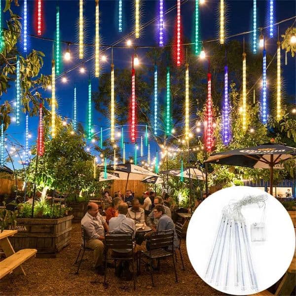 Battery Powered LED Meteor Shower Rain Lights Falling Raindrop Fairy String Light for Christmas Tree Holiday Party Patio Decor Z251024