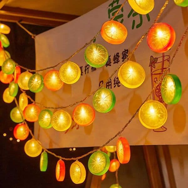 Orange Led Fairy Lights Decorative Lamp Multifunctional Battery Operated Orange Slices String Lights Soft Glow LED Hanging Lamps Z251024