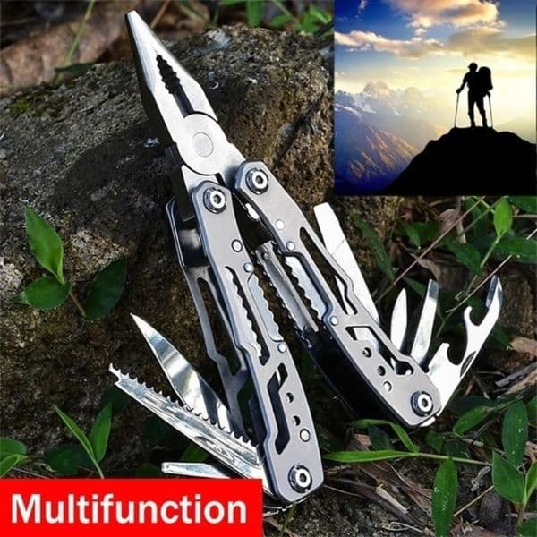 2026 New outdoor Creative 15 IN 1 Multi Tools Folding Pliers Camping Outdoor Survival With Nylon Bag 251013 Free Shipping