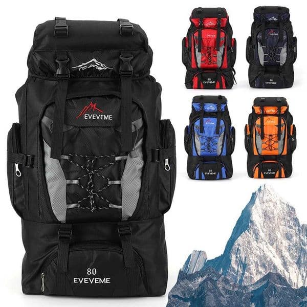 80L Mountaineering pack Large acity Fishing pack Adjustab Strap Mountain Climbing Rucksack for Outdoor Sports Y251017