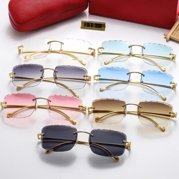 New fashionable sunglasses, top designer sunglasses, sunshade glasses, casual beach glasses, radiation-proof glasses, UV-proof sunglasses with case 2190