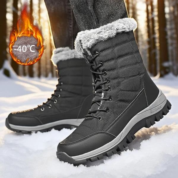 Winter Mens Snow Boots Warm Plush Anti slip Outdoor Hiking Boots Womens Mid length Boots Couple Sports Shoes Boots Size 3648251020