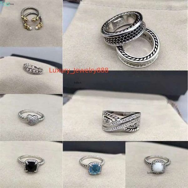 Men Jewelry Finger Ring Cross Women Braided size6-10 Fashion Designer Classic Sier Rings Vintage Craft Twisted Engagement Anniversary Gift