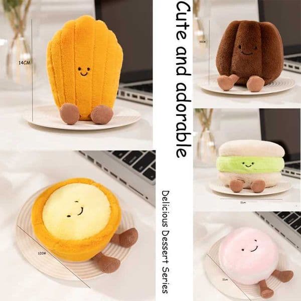 1014CM Delicious Dessert Plush Doll Personification Smile Egg Tart Macaron Madeline Food Doll Dessert Shop Decoration Gift Z251024