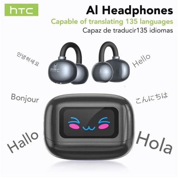 NE54 Bluetooth V60 Earphones AI Translator LCD Screen Earbuds OWS Ear Clip Headphones Wireless Headphones Noise Reduction 251024
