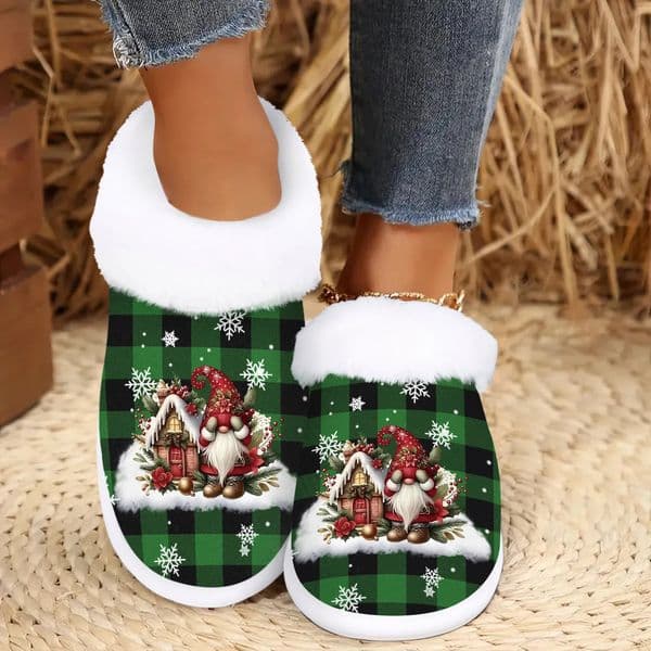 Holiday Gift Adorable Santa Claus Slippers for Home And Outdoors Cozy Footwear Comfortable Fuzzy Indoor Shoes251020