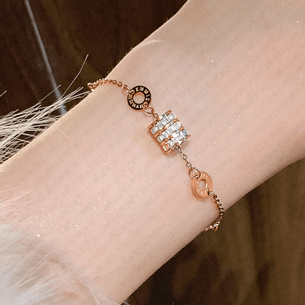 Designer Bracelet for Women Vintage Roman Numeral Bracelets Zirconia Bangle Silver Gold Rose Gold Bangles Luxury Jewlery Designer for Women Gift