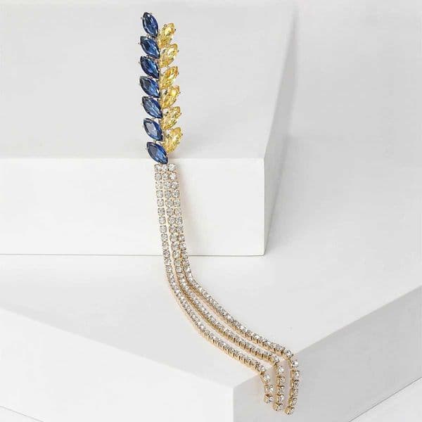 BeautBerry Ear of Wheat Brooches for Women Unisex Rhinestone Plant Dress Suit Pins Accessories Office Party Gifts J251115