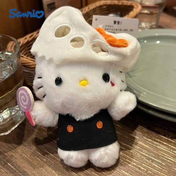Sanrio Kawaii Hello Kitty Plush Toy Keychain Halloween Ghost Anime Headband Removable Stuffed Bag Pendant Girl Accessories Doll Gift L251025