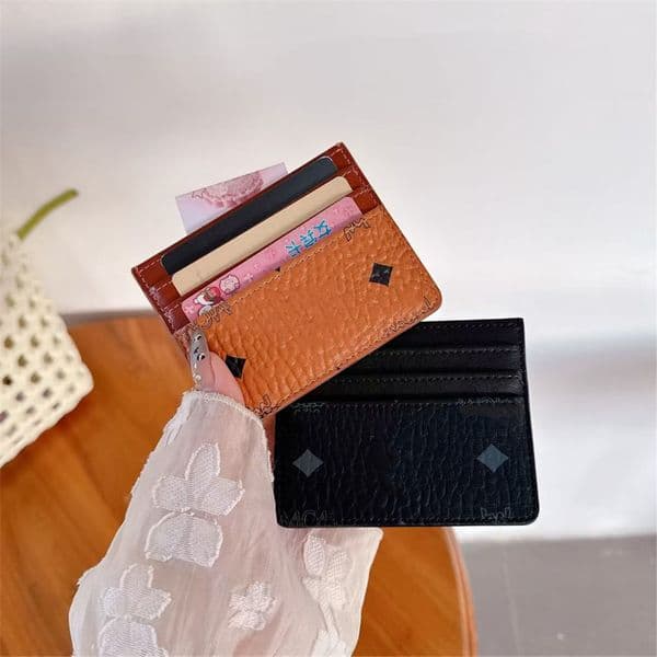 Fashion Card bag Designers Credit Holders Mini Wallets High Quality For Mens And Womens classics Leather brown flower Pure Color Card Holder Purses Wallet 82439