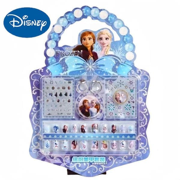 Disney DIY Nail Stickers Kids Cute Cartoon Frozen Nail Art Patches Kawaii StellaLou Rings Shiny Patches Girls Party Toys Gifts H251025