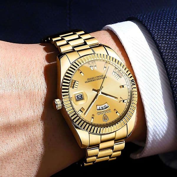 Bing Non-Mechanical Waterproof Datejust Fashion Men's Blue Couple Business Watch