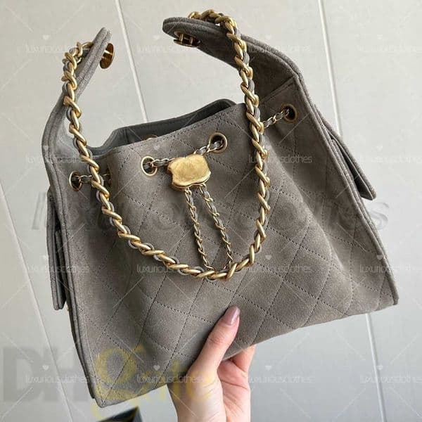 25bag Chain Bag brown Suede high Designer 25c hobo hip hop bag Bucket Bag for Women winter Leather with fur texture Bag Handbags Large capacity tote Shoulder 25 30 35 cm