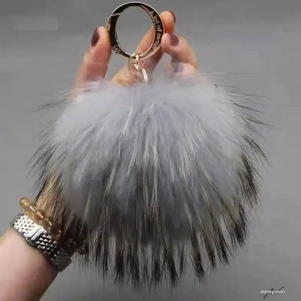 Animal Plush Keychain: 15Cm Soft Faux Fur Ball Pom Keychain With Metal Ring Pendant - Lightweight Accessory For Women Ddmymon