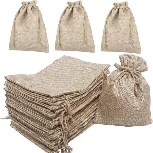 20Pcs Burlap Gift Bags with Drawstring Jute Bags Linen Sacks Storage Bags Burlap Bag for Wedding Favors Party Jewelry Pouches 251024