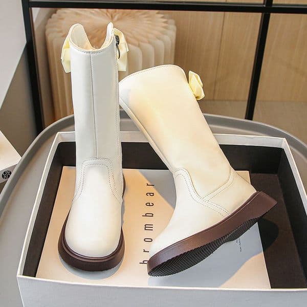 Girls Boots Kids Knee High Non-Slip Long Boots for Girl Toddlers High Leather Boots Kidsnest Fashion Children Boots Sizes 23 - 37 US7C-US5Y K1179